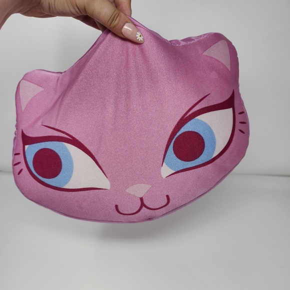 Pink Cat Face Pillow - Picture 2 of 2